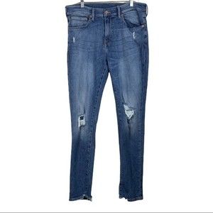 H&M Medium Wash Distressed Skinny Jeans 36